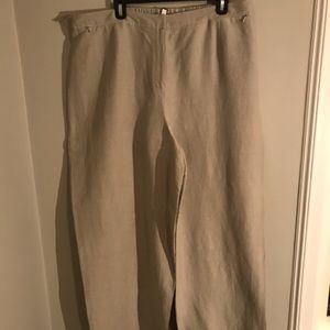 Linen Eileen Fisher pants.